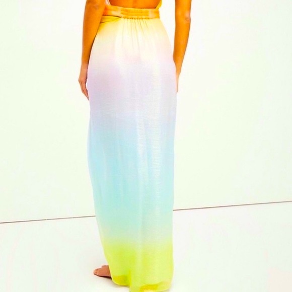 HP 🎉 Rococo Sand Free People Leal XL Purple Blue Ombre Chiffon Metallic Shimmer - Picture 10 of 15